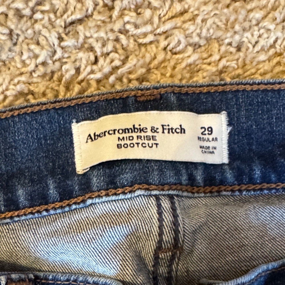 Abercrombie & Fitch front seam Dark Blue 90s bootcut Jeans - Picture 2 of 5